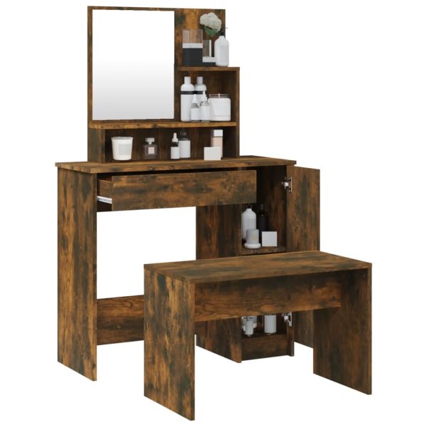 Set Tavolo Da Toeletta Rovere Fumo 86,5x35x136 cm - Image 4