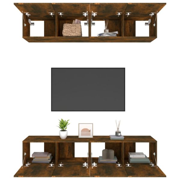 Mobili Tv 4 Pz Rovere Fumo 80x30x30 Cm In Legno Multistrato - Image 5