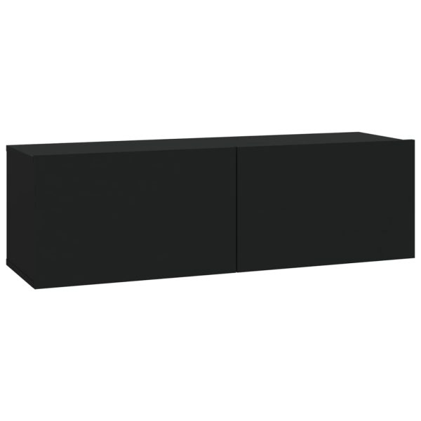 Mobili Porta Tv A Parete 4 Pz Nero 100x30x30 cm - Image 4