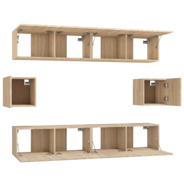 Set Di Mobili Porta Tv 6 Pz Rovere Sonoma In Legno Multistrato - Image 5