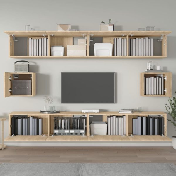 Set Di Mobili Porta Tv 6 Pz Rovere Sonoma In Legno Multistrato - Image 3