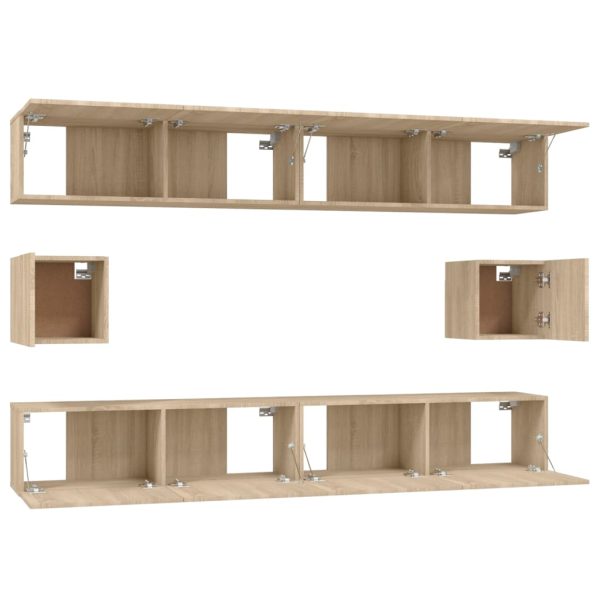 Set Di Mobili Porta Tv 6 Pz Rovere Sonoma In Legno Multistrato - Image 5