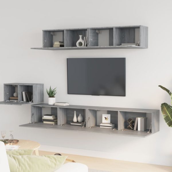 Set Di Mobili Porta Tv 5 Pz Grigio Sonoma In Legno Multistrato - Image 3