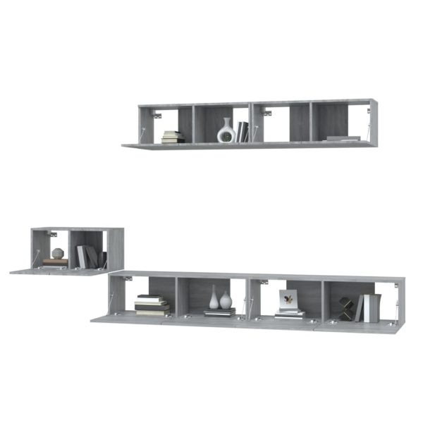 Set Di Mobili Porta Tv 5 Pz Grigio Sonoma In Legno Multistrato - Image 4