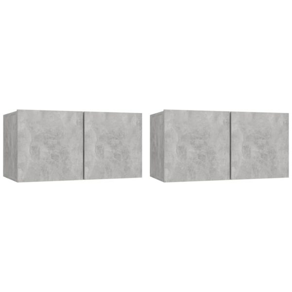 Set Di Mobili Porta Tv 4 Pz Grigio Cemento In Legno Multistrato - Image 4