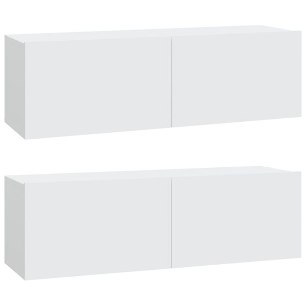 Set Di Mobili Porta Tv 4 Pz Bianco In Legno Multistrato - Image 4