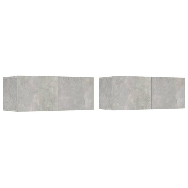 Set Di Mobili Porta Tv 4 Pz Grigio Cemento In Legno Multistrato - Image 3