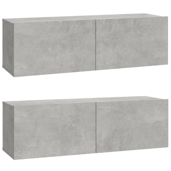 Set Di Mobili Porta Tv 4 Pz Grigio Cemento In Legno Multistrato - Image 4