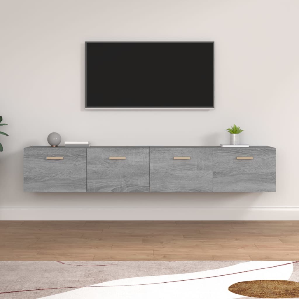 Mobili Parete 2 Pz Grigio Sonoma 100x36,5x35 Cm In Multistrato