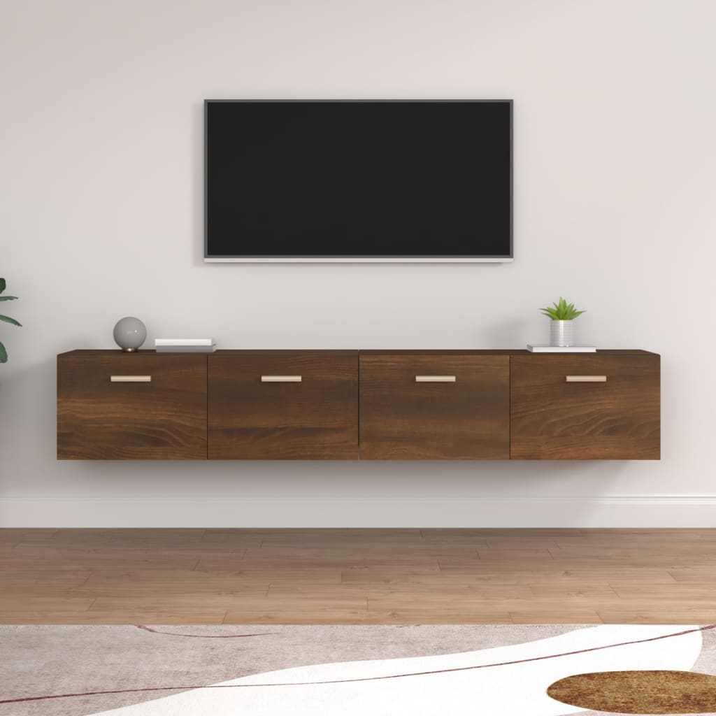Mobili Parete 2 Pz Rovere Marrone 100x36,5x35 Cm In Multistrato