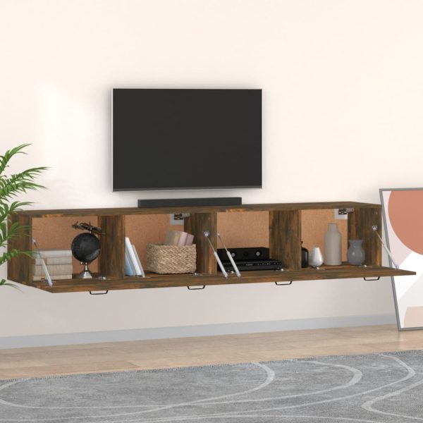 Mobili Parete 2 Pz Rovere Fumo 100x36,5x35 Cm Legno Multistrato - Image 3