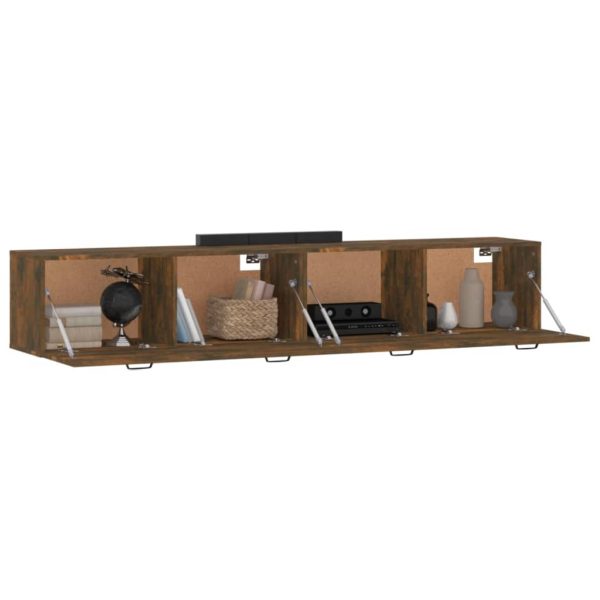 Mobili Parete 2 Pz Rovere Fumo 100x36,5x35 Cm Legno Multistrato - Image 4