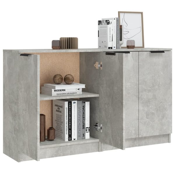 Credenze 2 Pz Grigio Cemento 60x30x70 Cm In Legno Multistrato - Image 5
