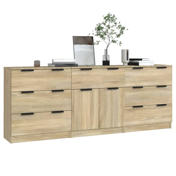Credenze 3 Pz Rovere Sonoma In Legno Multistrato - Image 3