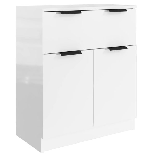 Credenze 3 Pz Bianco Lucido In Legno Multistrato - Image 4