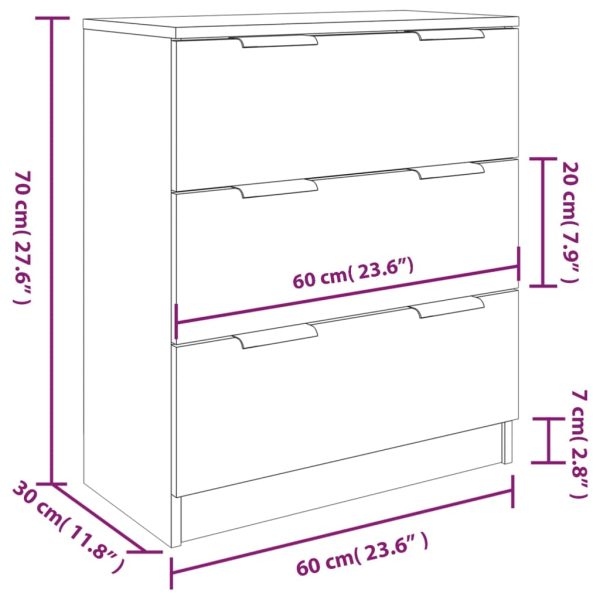 Credenze 3 Pz Bianco Lucido In Legno Multistrato - Image 6