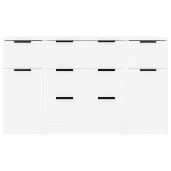 Set Di Credenze 3 Pz In Legno Multistrato Bianco - Image 5