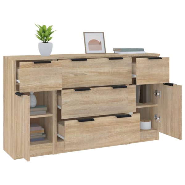 Set Di Credenze 3 Pz Rovere Sonoma In Legno Multistrato - Image 4