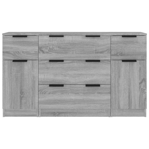 Set Di Credenze 3 Pz Grigio Sonoma In Legno Multistrato - Image 5