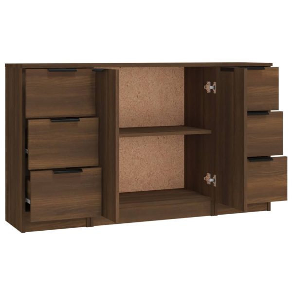 Credenze 3 Pz Rovere Marrone In Legno Multistrato - Image 6