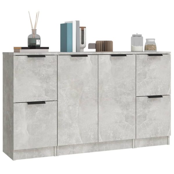 Credenze 3 Pz Grigio Cemento In Legno Multistrato - Image 4