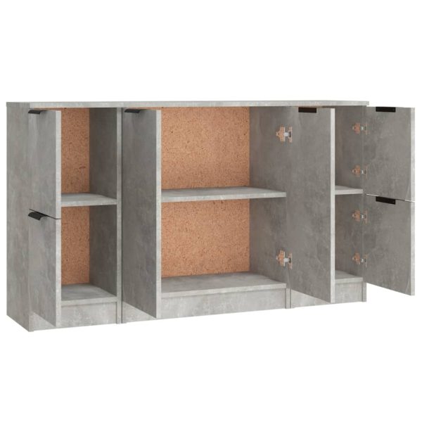 Credenze 3 Pz Grigio Cemento In Legno Multistrato - Image 6