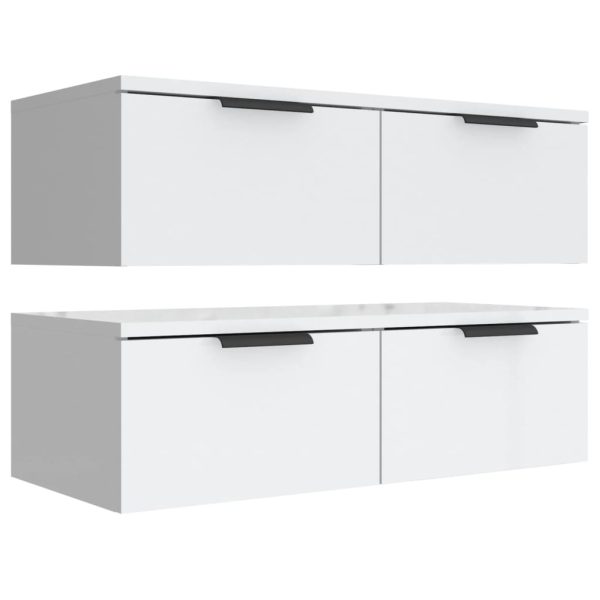 Mobili Pensili 2 Pz Bianchi 68x30x20 Cm Legno Multistrato - Image 6