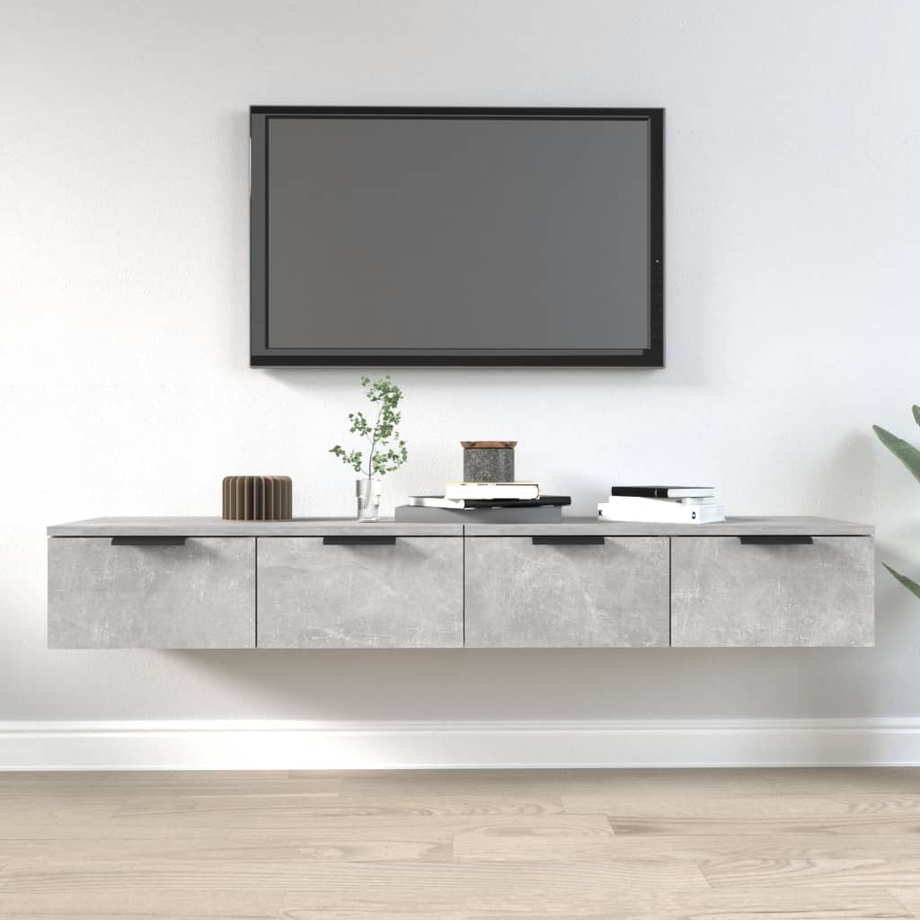 Mobili Pensili 2 Pz Grigio Cemento 68x30x20cm Legno Multistrato