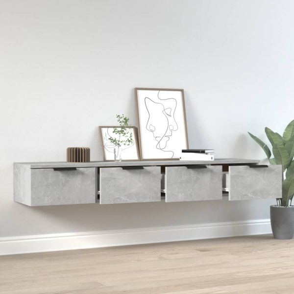 Mobili Pensili 2 Pz Grigio Cemento 68x30x20cm Legno Multistrato - Image 3