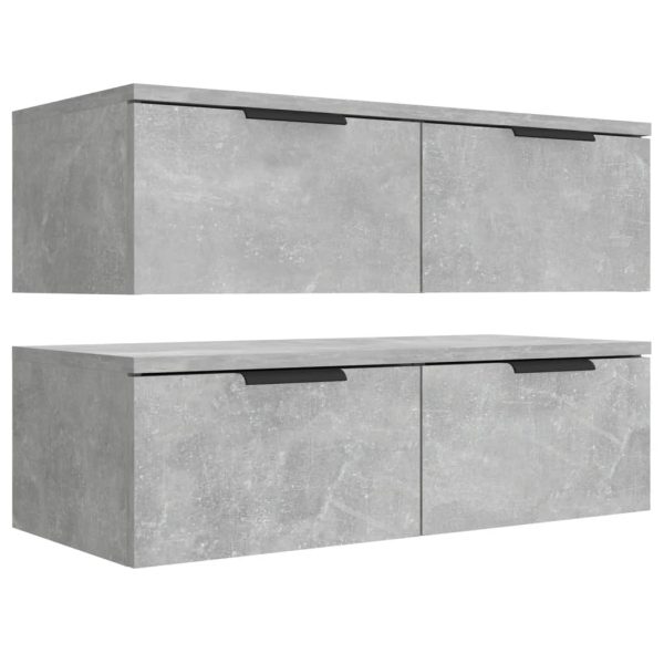 Mobili Pensili 2 Pz Grigio Cemento 68x30x20cm Legno Multistrato - Image 6