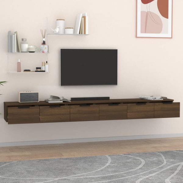 Mobili A Muro 2 Pz Rovere Marrone 102x30x20cm Legno Multistrato - Image 3
