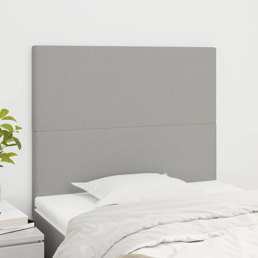 Testiera 2 Pz Grigio Chiaro 80x5x78/88 Cm In Tessuto