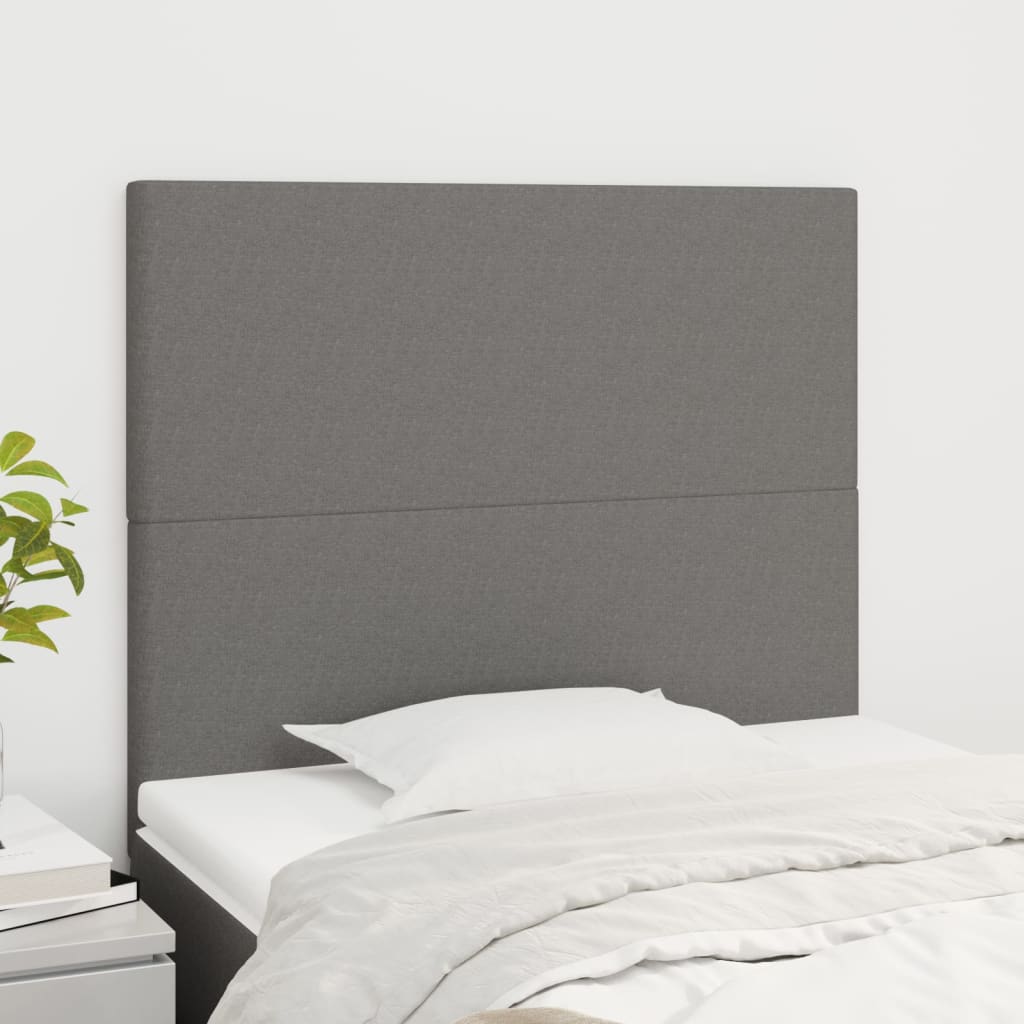 Testiera 2 Pz Grigio Scuro 80x5x78/88 Cm In Tessuto