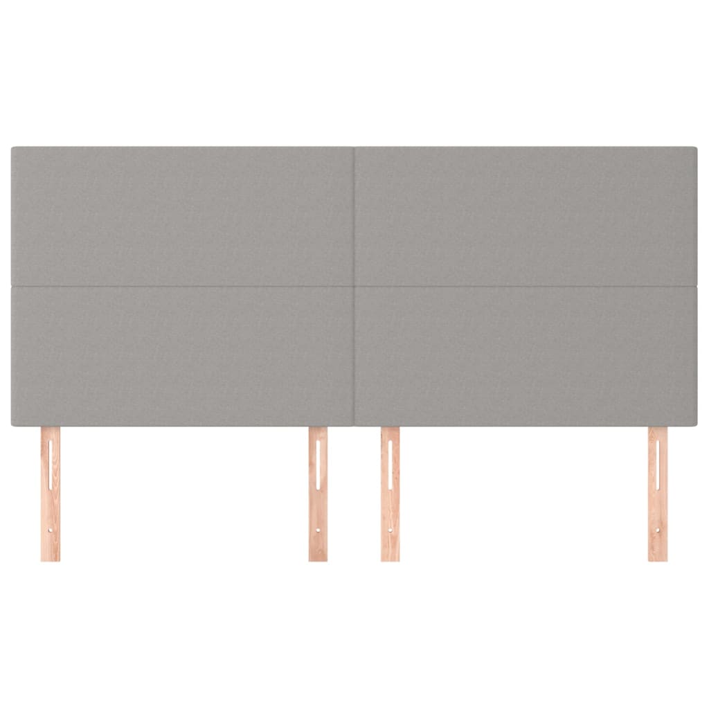 Testiera 4 Pz Grigio Chiaro 80x5x78/88 Cm In Tessuto - Image 3
