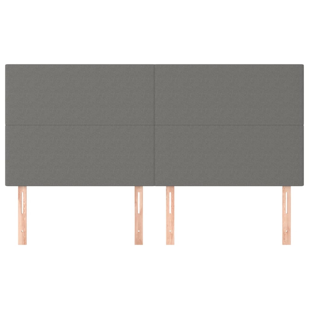 Testiera 4 Pz Grigio Scuro 90x5x78/88 Cm In Tessuto - Image 3