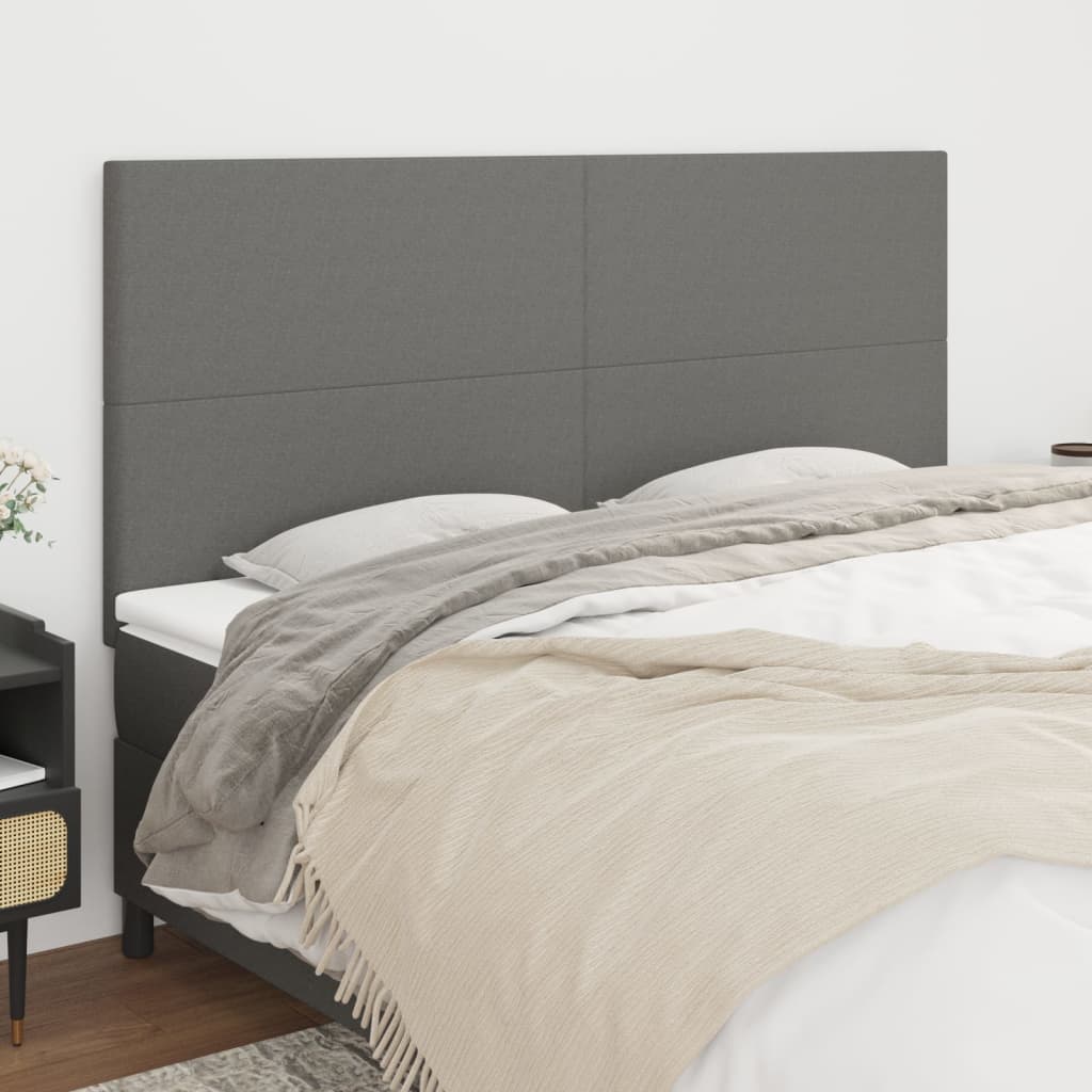 Testiere 4 Pz Grigio Scuro 100x5x78/88 Cm In Tessuto