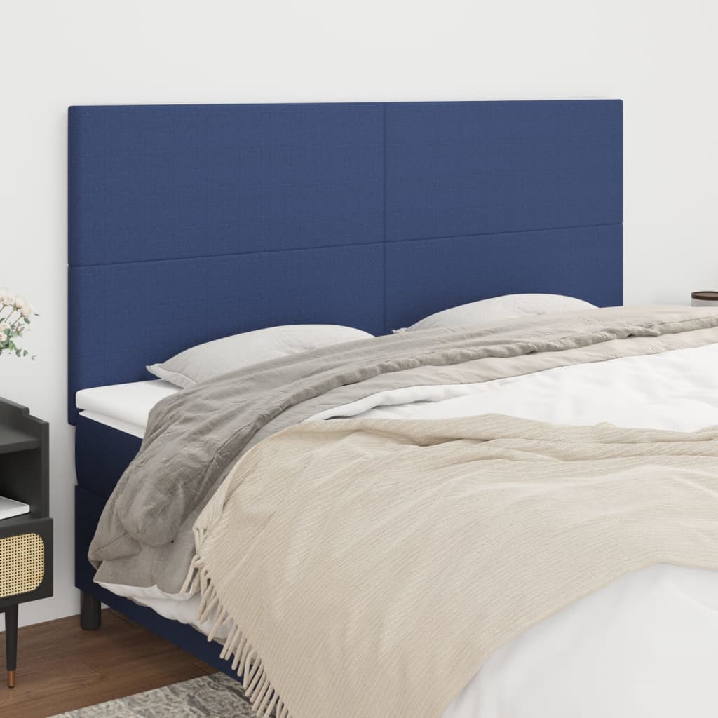 Testiera 4 Pz Blu 100x5x78/88 Cm In Tessuto