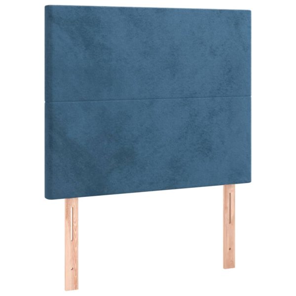 Testiera 2 Pz Blu Scuro 90x5x78/88 Cm In Velluto - Image 2