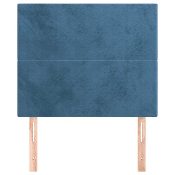 Testiera 2 Pz Blu Scuro 90x5x78/88 Cm In Velluto - Image 3