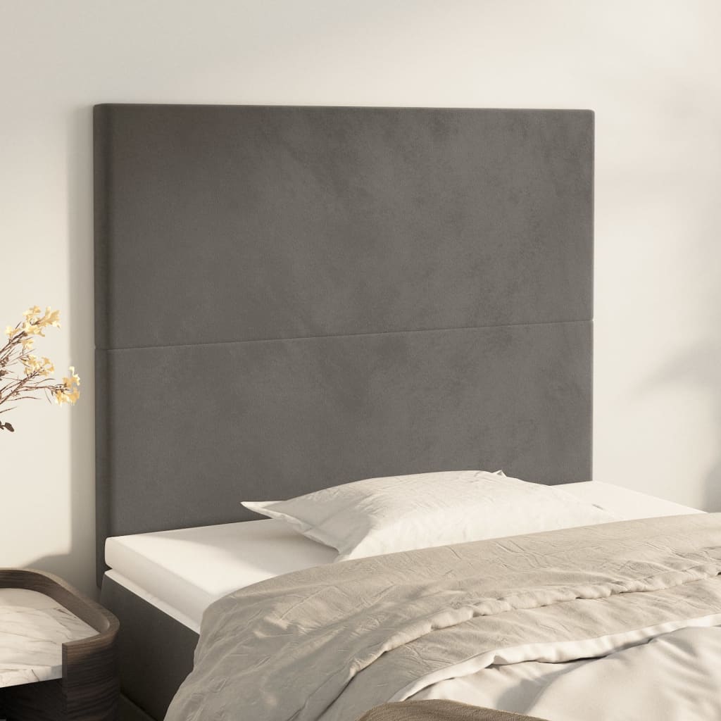 Testiere 2 Pz Grigio Scuro 100x5x78/88 Cm In Velluto