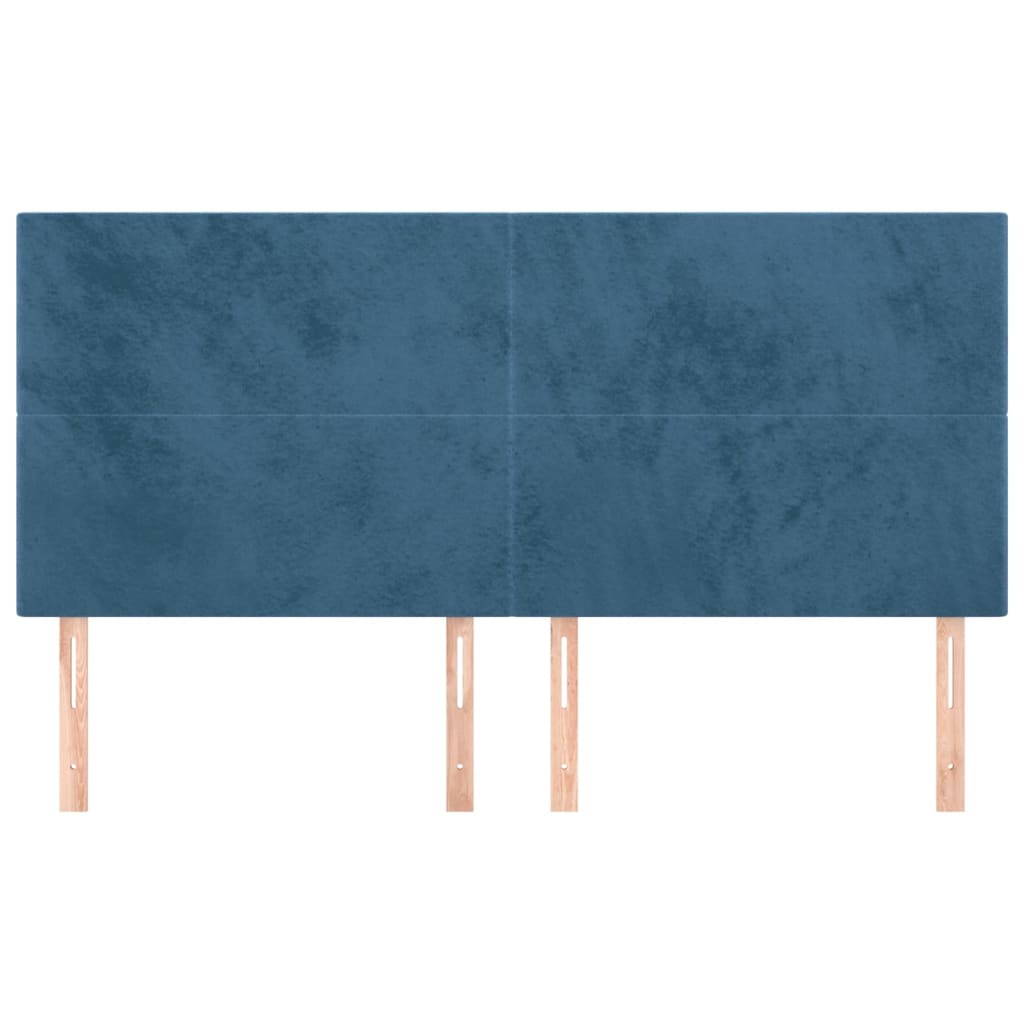 Testiera 4 Pz Blu Scuro 90x5x78/88 Cm In Velluto - Image 3