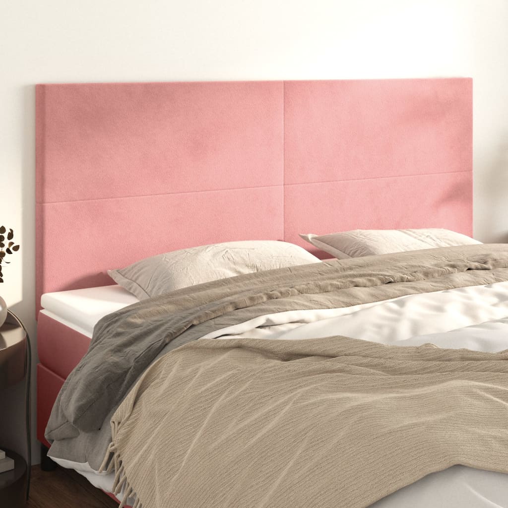 Testiera 4 Pz Rosa 90x5x78/88 Cm In Velluto