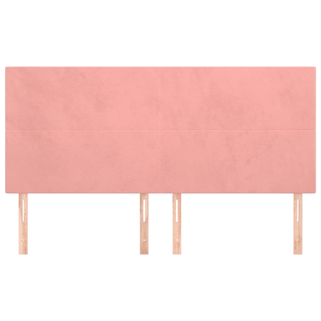 Testiera 4 Pz Rosa 90x5x78/88 Cm In Velluto - Image 3