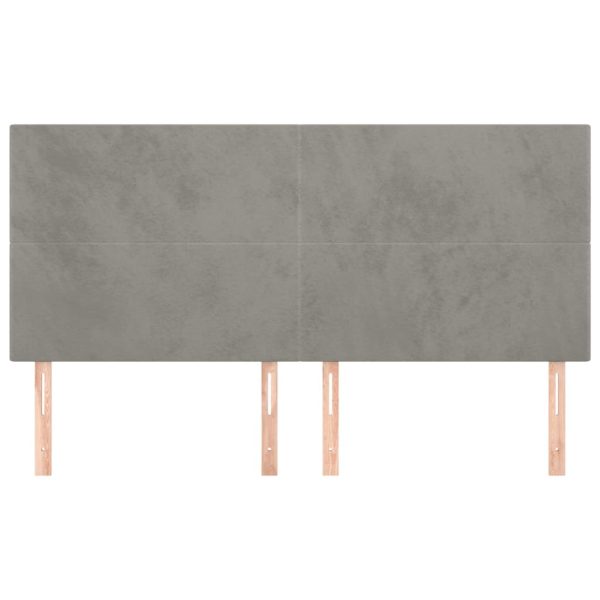 Testiere 4 Pz Grigio Chiaro 100x5x78/88 Cm In Velluto - Image 3