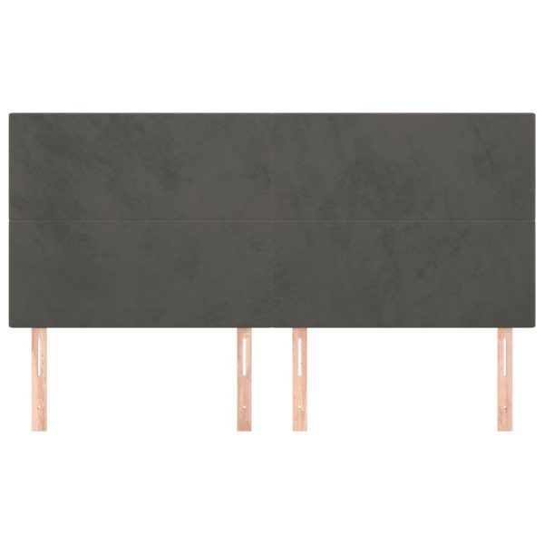 Testiere 4 Pz Grigio Scuro 100x5x78/88 Cm In Velluto - Image 3
