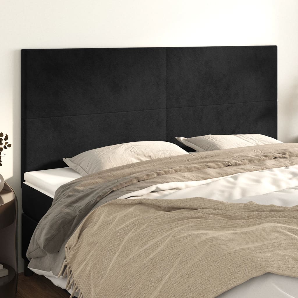 Testiere 4 Pz Nere 100x5x78/88 Cm In Velluto
