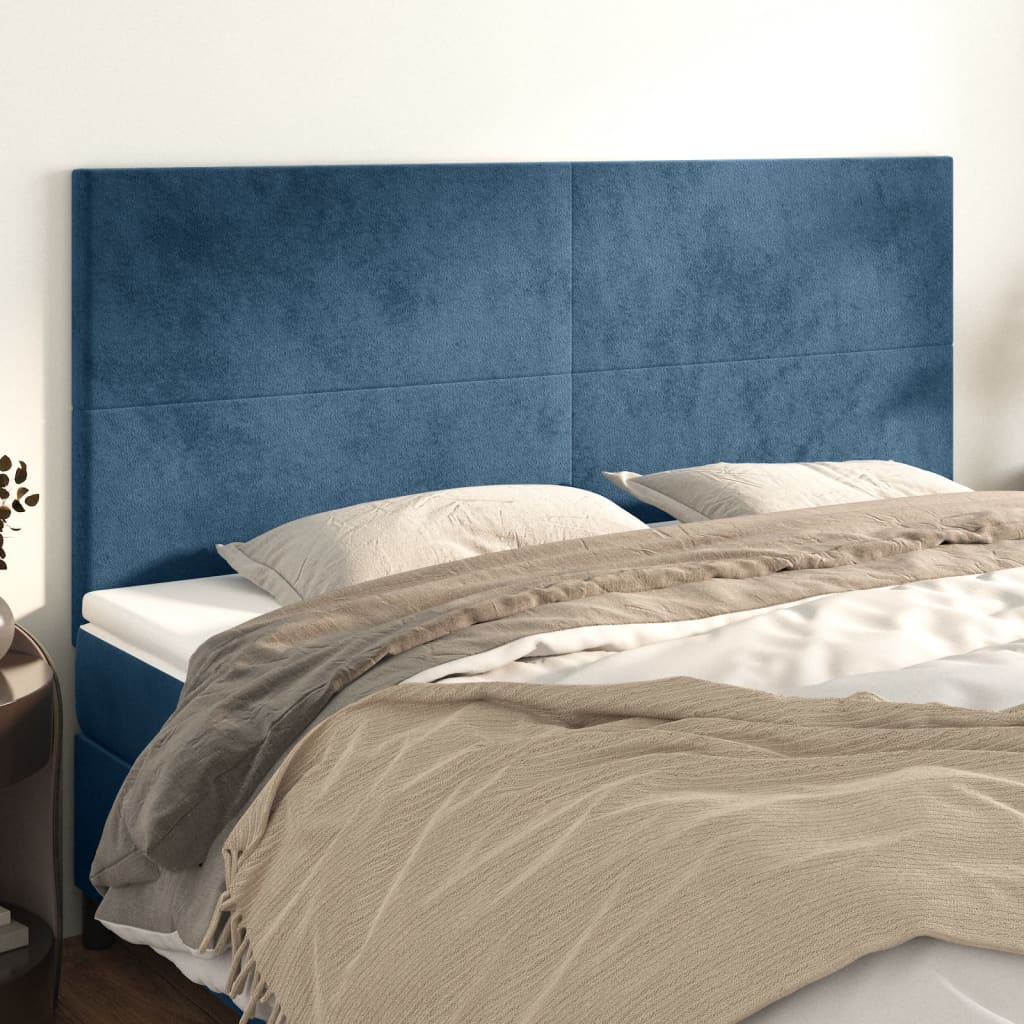 Testiere 4 Pz Blu Scuro 100x5x78/88 Cm In Velluto
