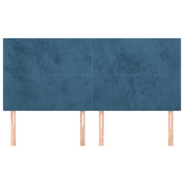 Testiere 4 Pz Blu Scuro 100x5x78/88 Cm In Velluto - Image 3