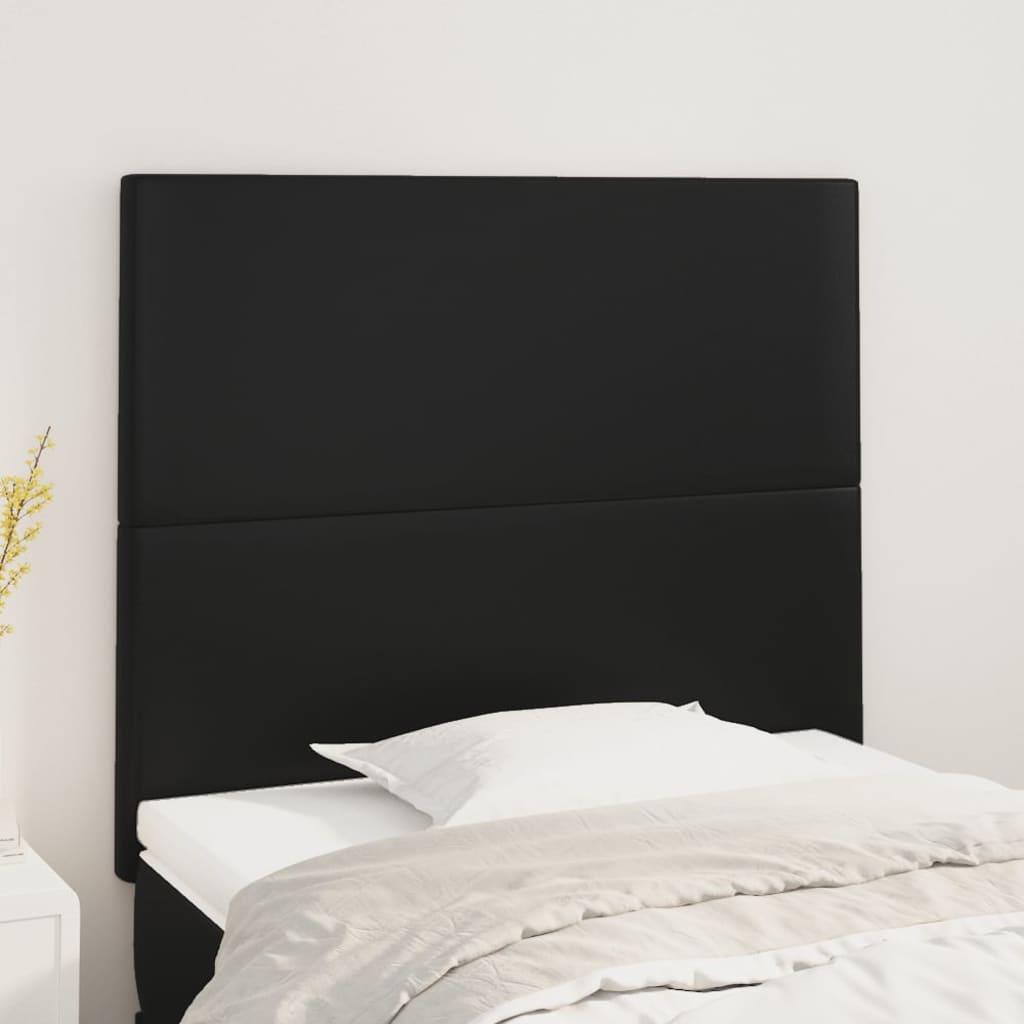Testiera 2 Pz Nera 80x5x78/88 Cm In Similpelle