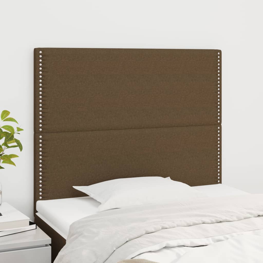 Testiera 2 Pz Marrone Scuro 80x5x78/88 Cm In Tessuto